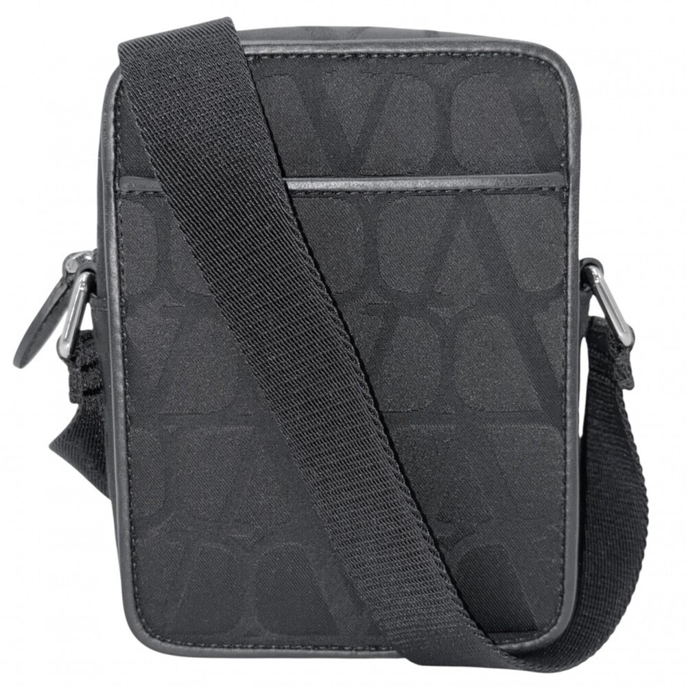 Valentino Garavani Men's Iconograph Shoulder Bag, Black with Silver Hardware.
